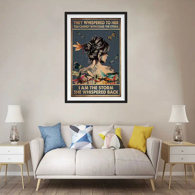 Canvas Poster of The Dragonfly Girl Wall Art Print