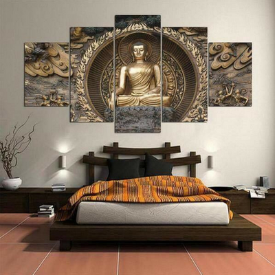 Budda Five-Piece Canvas Wall Art