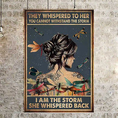 Canvas Poster of The Dragonfly Girl Wall Art Print