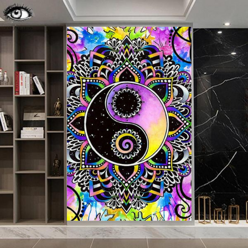 Enchanted Yin Yang Floral Canvas Art